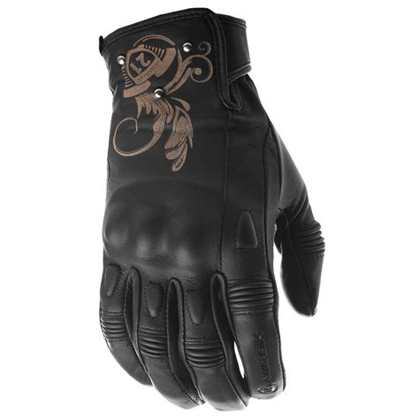 Highway 21 Women's Black Ivy Leather Motorcycle Gloves